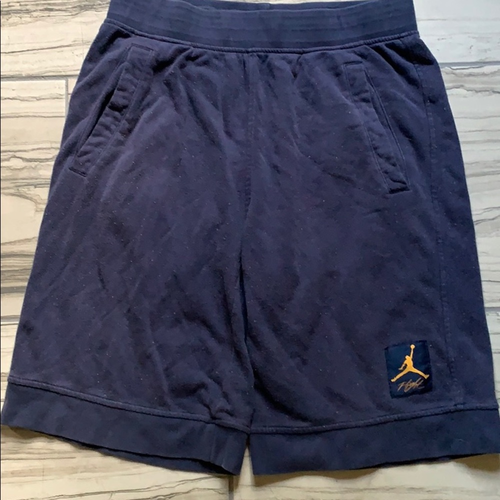 Navy blue Jordan sweatpant shorts